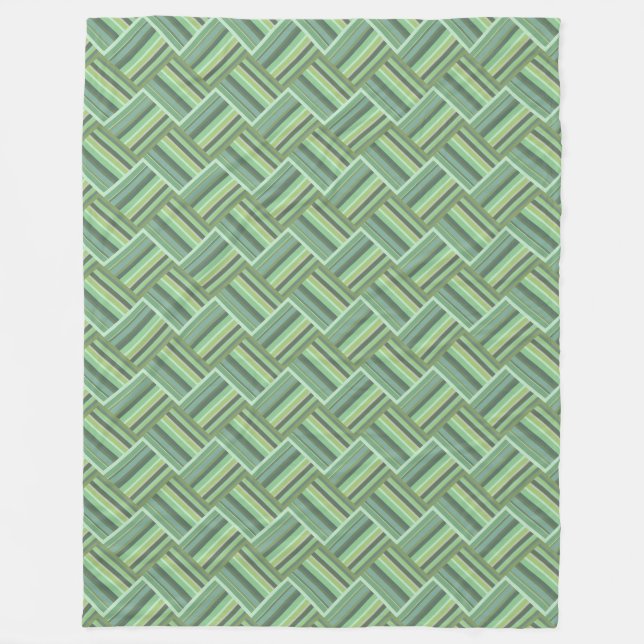 Couverture Polaire Tissage de bandes vert olive (Devant)