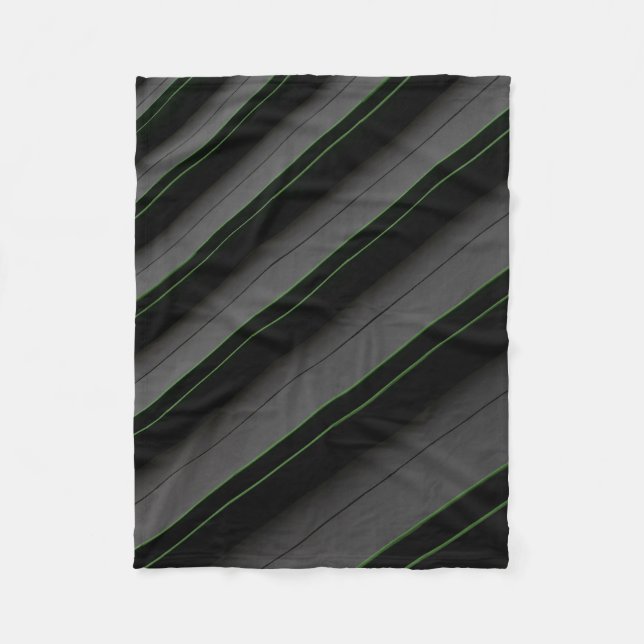Couverture Polaire Tissu à rayures blanches et noires (Devant)