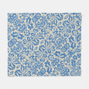 Couverture Polaire Tissu brocarté en damas de fleurs vénitiennes de W