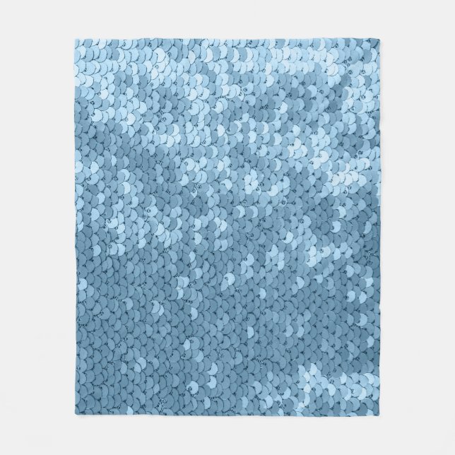 Couverture Polaire Tissu de séquence : Séquin bleu ciel. (Devant)