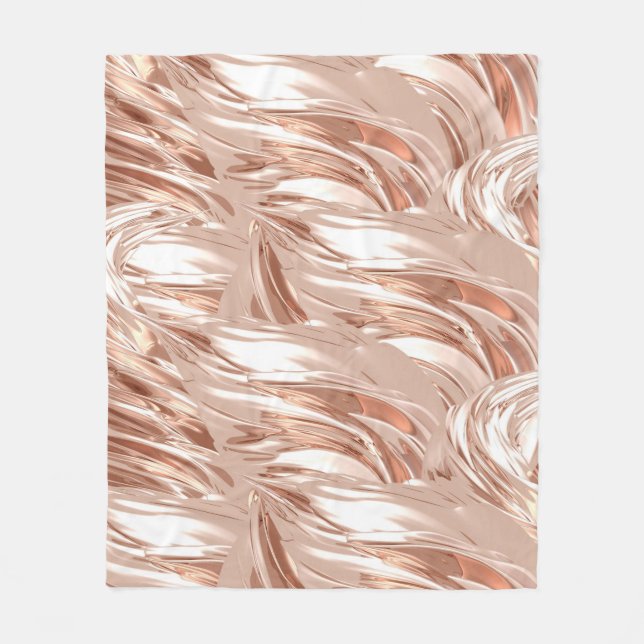 Couverture Polaire Tissu de soie dorée : texture métallique 3D. (Devant)