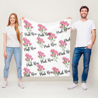 Couverture Polaire Tissu floral de rose naturelle