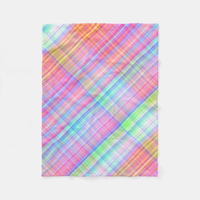 Couverture Polaire Tissu Plaid Pastel Multicolor (Devant)