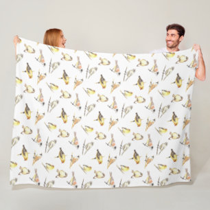 Couverture Polaire Tit birds motif