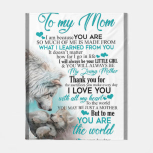 Couverture Polaire To My Mom wolf blanket, gift for mom blanket