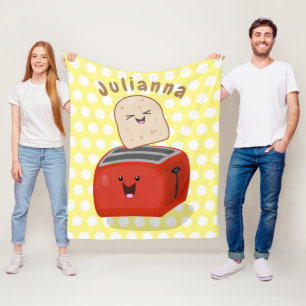 Couverture Polaire Toast de Cute kawaii et dessin animé de grille-pai