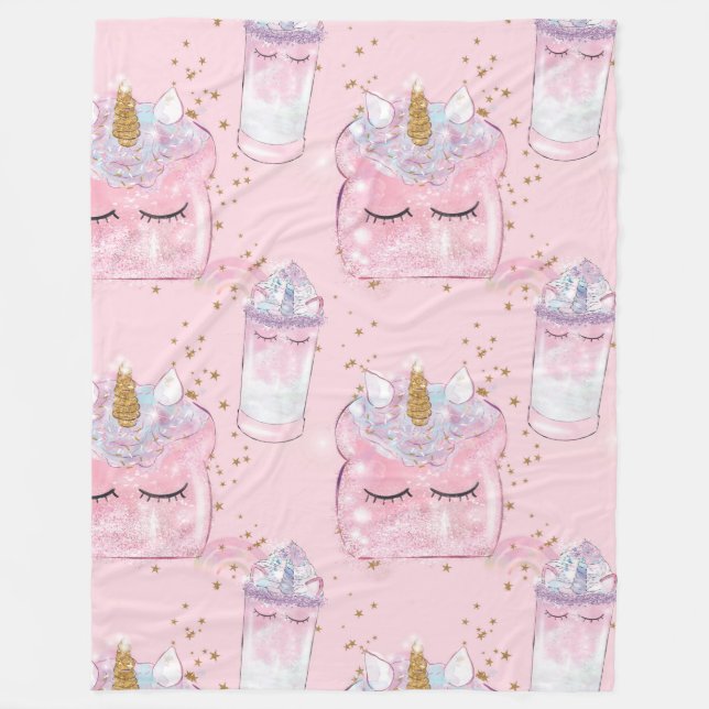 Couverture Polaire Toast Unicorn et Milkshake (Devant)