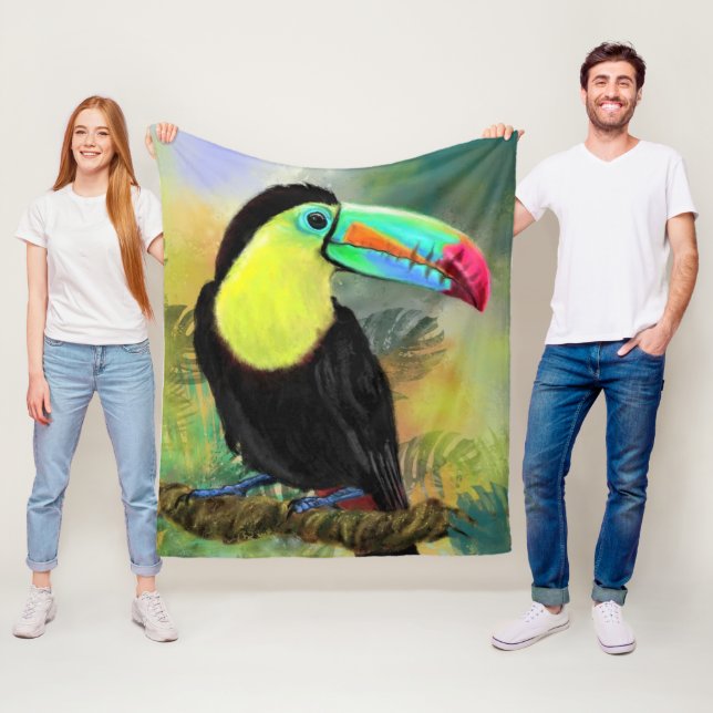 Couverture Polaire Toco Toco Toco Toucan Bird Blanche (En situation)