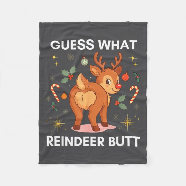Couverture Polaire Toddler Christmas Ugly Sweater Guess What Reindeer (Devant)