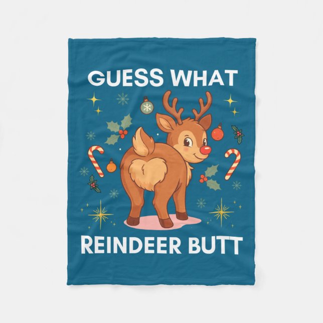Couverture Polaire Toddler Christmas Ugly Sweater Guess What Reindeer (Devant)