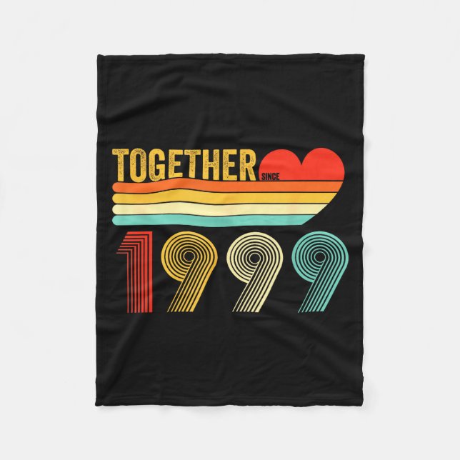 Couverture Polaire Together Since 1999 Shirt Retro Couple Anniversary (Devant)