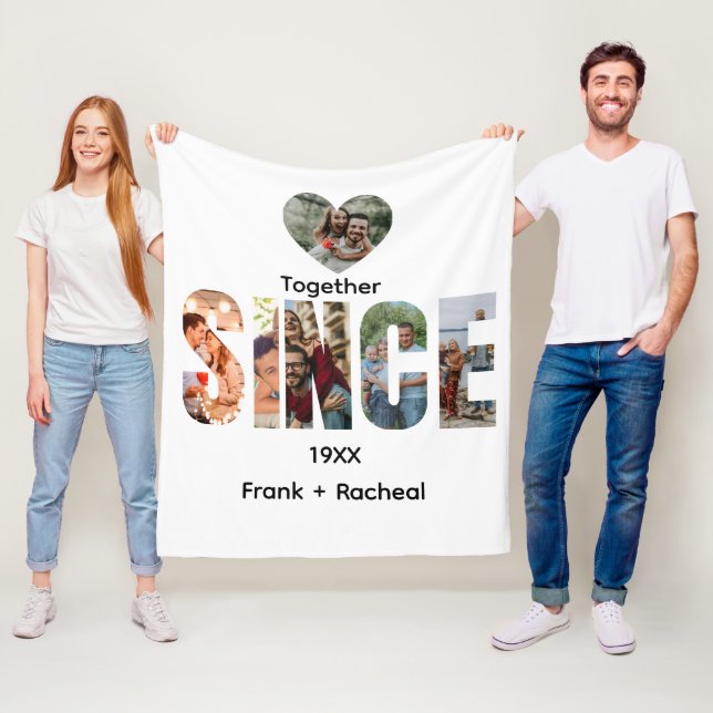 Couverture Polaire Together Since – Custom Year & Couple Names Photo (En situation)