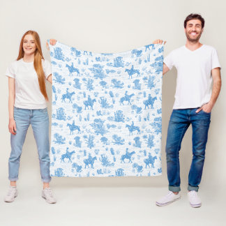 Couverture Polaire Toile de cow-boy occidental Cheval Cactus Désert