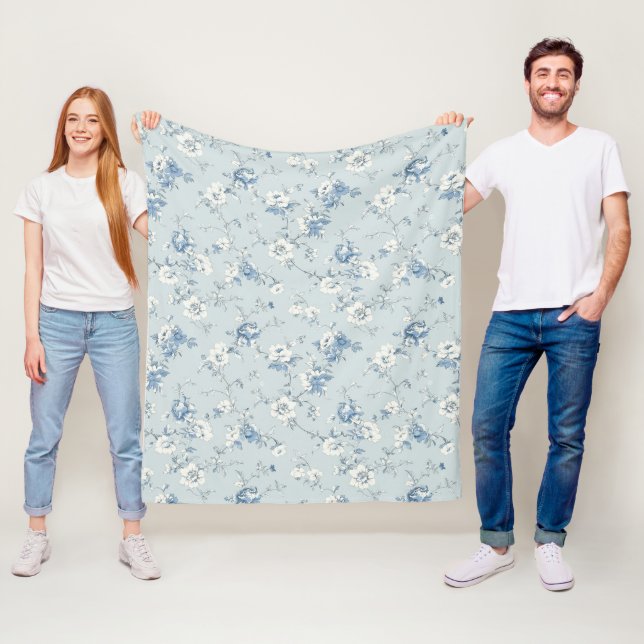 Couverture Polaire Toile De Jouy Peonies (En situation)