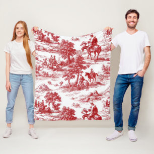 Couverture Polaire Toile de nature rouge romantique pastorale