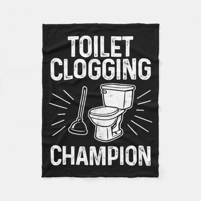 Couverture Polaire Toilet Clogging Chamon Funny Graphic Toilet Cloggi (Devant)