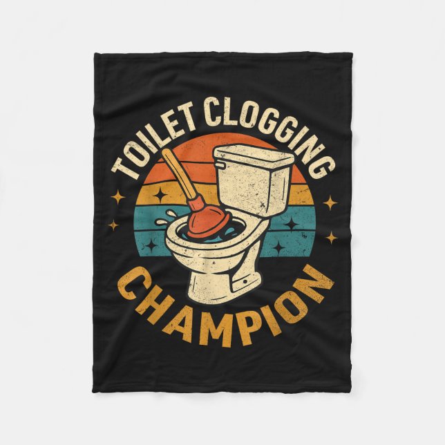 Couverture Polaire Toilet Clogging Chamon Tee Funny Meme  (Devant)