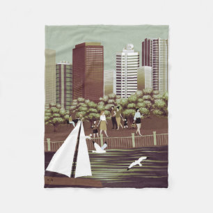 Couverture Polaire Toison de paysage urbain