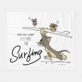 Couverture Polaire Tom & Jerry "Il est temps de surfer"