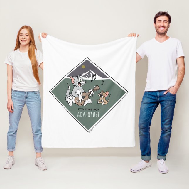 Couverture Polaire Tom & Jerry "Il est temps pour l'aventure" (En situation)