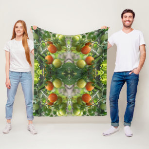 Couverture Polaire Tomates Cerises de Jardin Nature Art Motif   