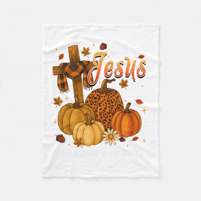 Couverture Polaire Tombez Pour Jésus Il Ne Quitte Jamais Feuilles D'a (Devant)