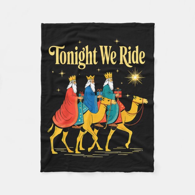 Couverture Polaire Tonight We Ride Christmas, 3 Wise Men, Christian C (Devant)