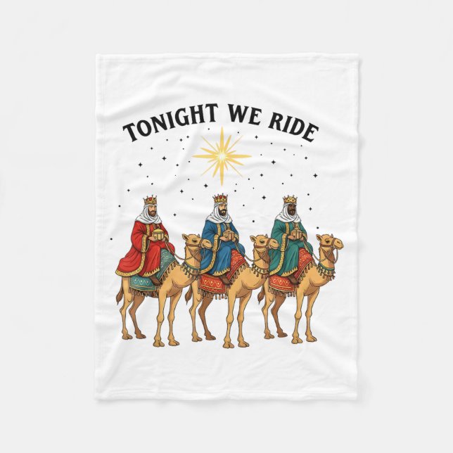 Couverture Polaire Tonight We Ride Christmas, 3 Wise Men Funny Christ (Devant)