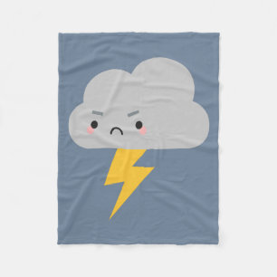 Couverture Polaire Tonnerre de Kawaii et nuage de foudre