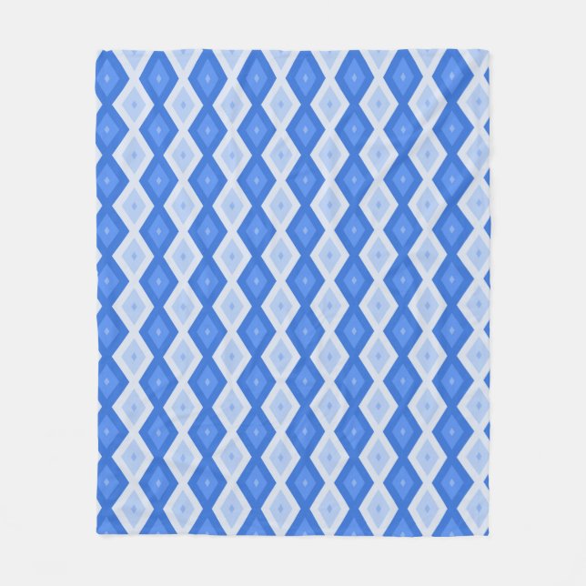 Couverture Polaire Tons de motif de diamant bleu (Devant)
