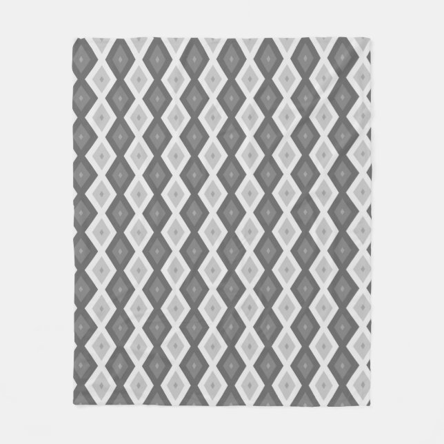 Couverture Polaire Tons de motif de diamant gris (Devant)
