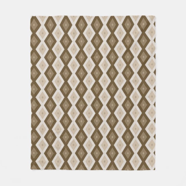 Couverture Polaire Tons de motif diamant brun (Devant)