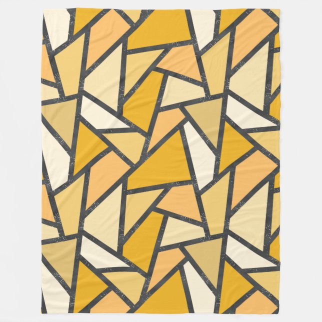 Couverture Polaire Tons de motif en vitrail jaune (Devant)