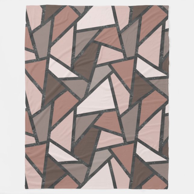 Couverture Polaire Tons de motif en vitrail marron (Devant)