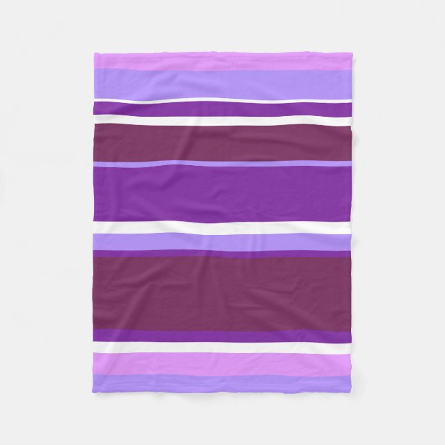 Couverture Polaire Tons de rayures violettes (Devant)