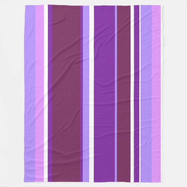 Couverture Polaire Tons de rayures violettes (Devant)
