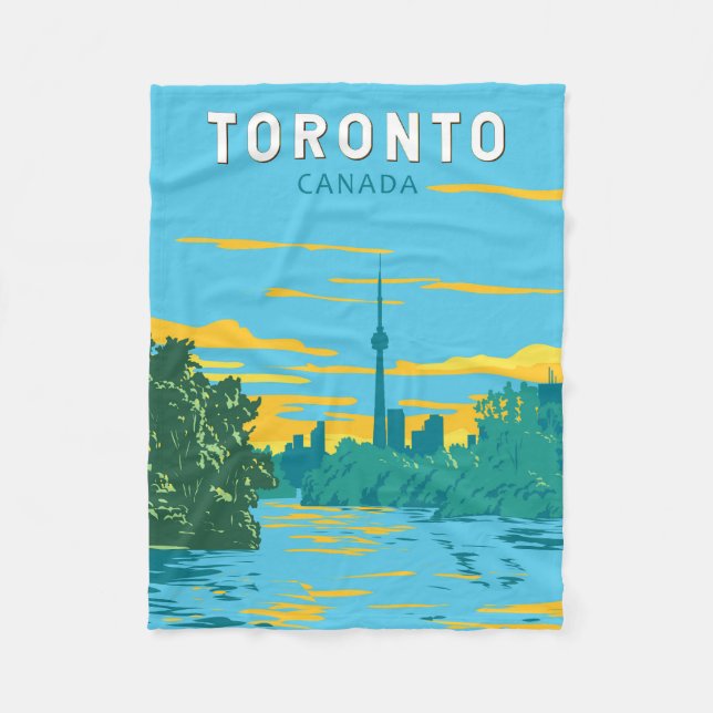 Couverture Polaire Toronto Canada Travel Art Vintage (Devant)