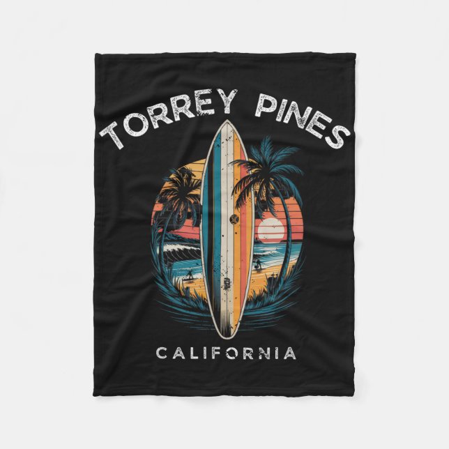 Couverture Polaire Torrey Pines Beach California Men Women Surfing  (Devant)