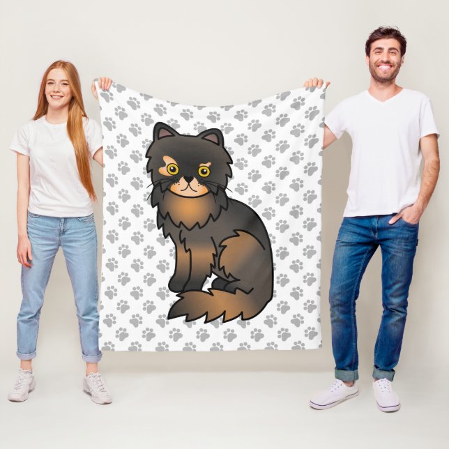Couverture Polaire Tortie Point Persan Chat de Dessin Animé Mignon &  (En situation)