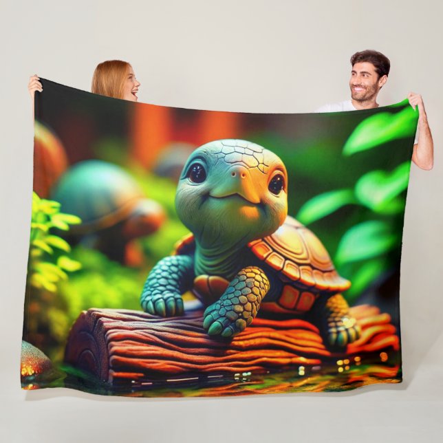 Couverture Polaire Tortue (En situation)