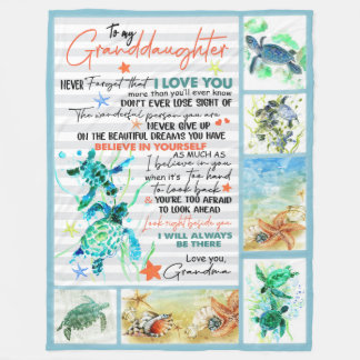 Couverture Polaire Tortue à ma petite-fille Je t'aime