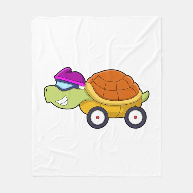 Couverture Polaire Tortue avec coquille comme voiture (Devant)