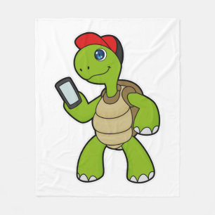 Couverture Polaire Tortue avec téléphone et Casquette
