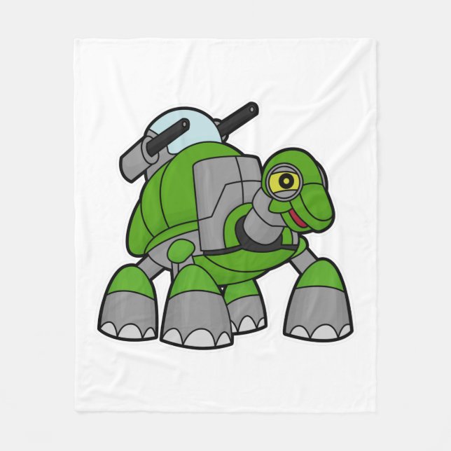 Couverture Polaire Tortue comme robot avec canons (Devant)