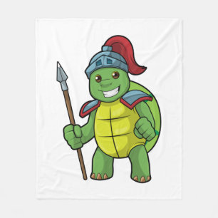 Couverture Polaire Tortue en guerrier avec Spear & Helmet