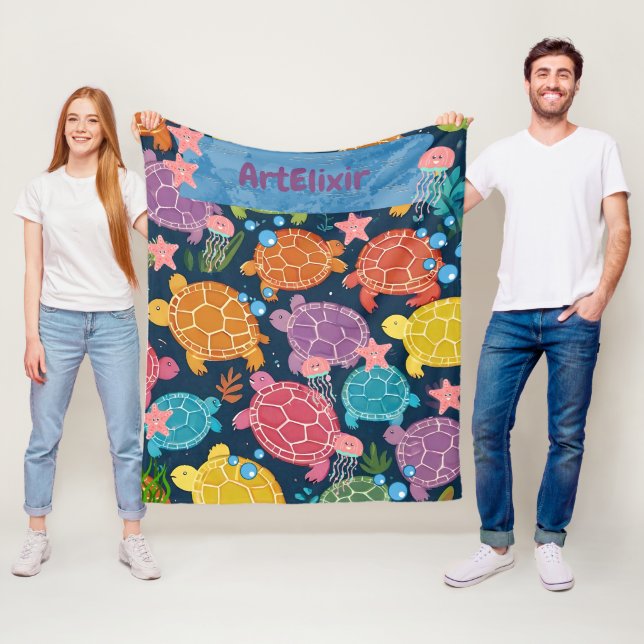 Couverture Polaire Tortue sous la mer (En situation)