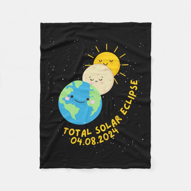 Couverture Polaire Total Éclipse Solaire 2024 Mignons Éclipse Solaire (Devant)