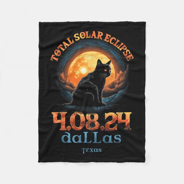 Couverture Polaire Total Solaire Eclipse 2024 Dallas Texas (Devant)