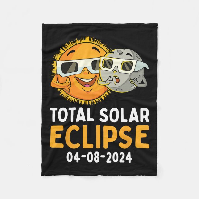 Couverture Polaire Total Solaire Eclipse 2024 Lunettes Amusants Sun M (Devant)
