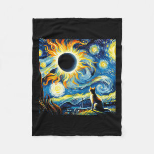 Couverture Polaire Total Solaire Eclipse 2024 Van Gogh Starry Night C